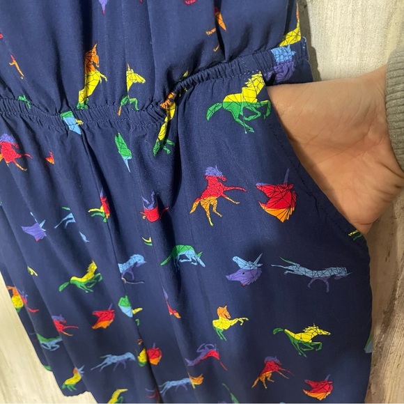 Rainbow Unicorn Sleeveless Open Back Romper size M Pride Colorful - Picture 4 of 8